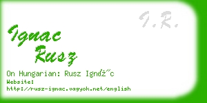 ignac rusz business card